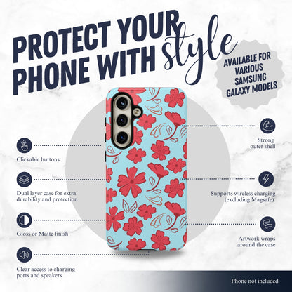 Floral Frenzy - Samsung Galaxy Case Phone Case-aesthetic phone case-shockproof phone case-cute phone case-designer phone case-elegant phone case-luxury phone case-phone accessories-fashion accessory