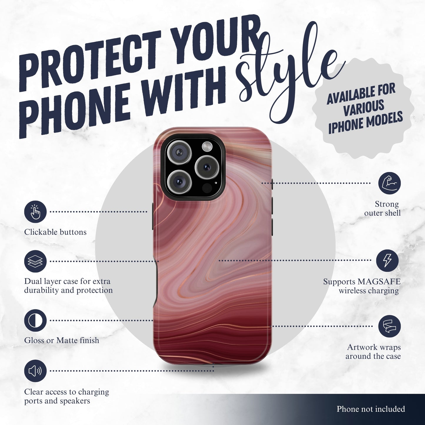 Flow State - Magsafe iPhone Case Phone Case-aesthetic phone case-shockproof phone case-cute phone case-designer phone case-elegant phone case-luxury phone case-phone accessories-fashion accessory