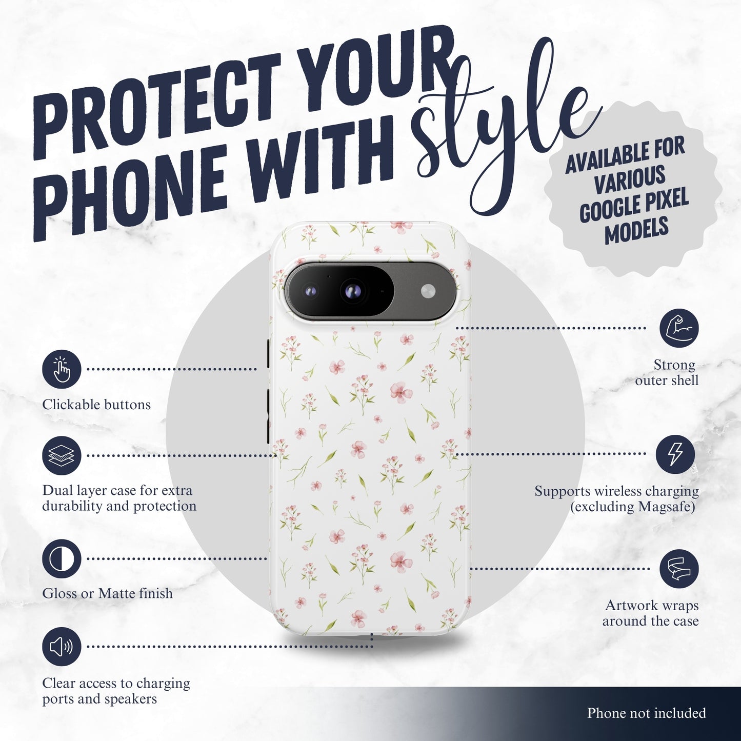 Gentle Wish - Google Pixel Case Phone Case-aesthetic phone case-shockproof phone case-cute phone case-designer phone case-elegant phone case-luxury phone case-phone accessories-fashion accessory