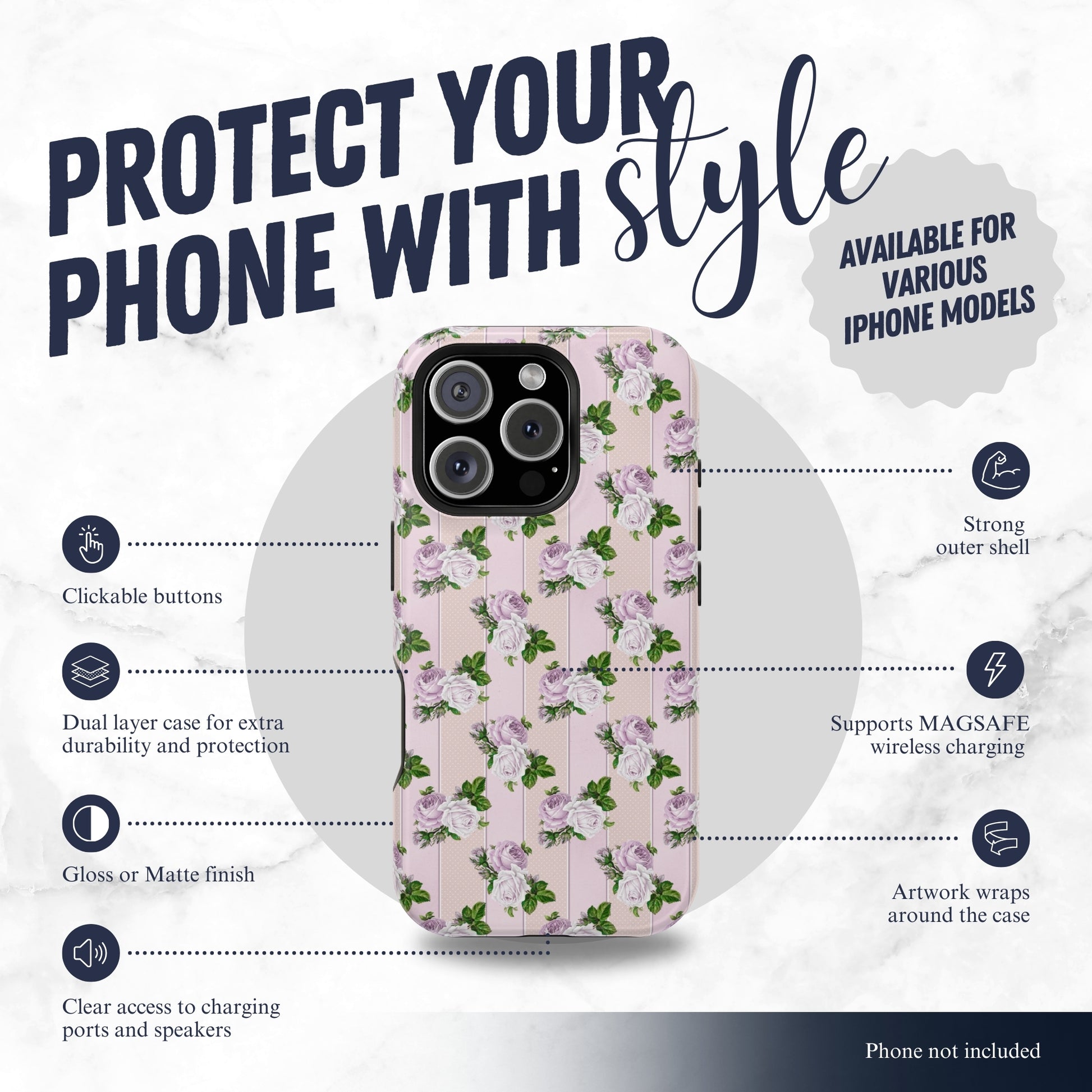 Softly Spoken - Magsafe iPhone Case Phone Case-aesthetic phone case-shockproof phone case-cute phone case-designer phone case-elegant phone case-luxury phone case-phone accessories-fashion accessory