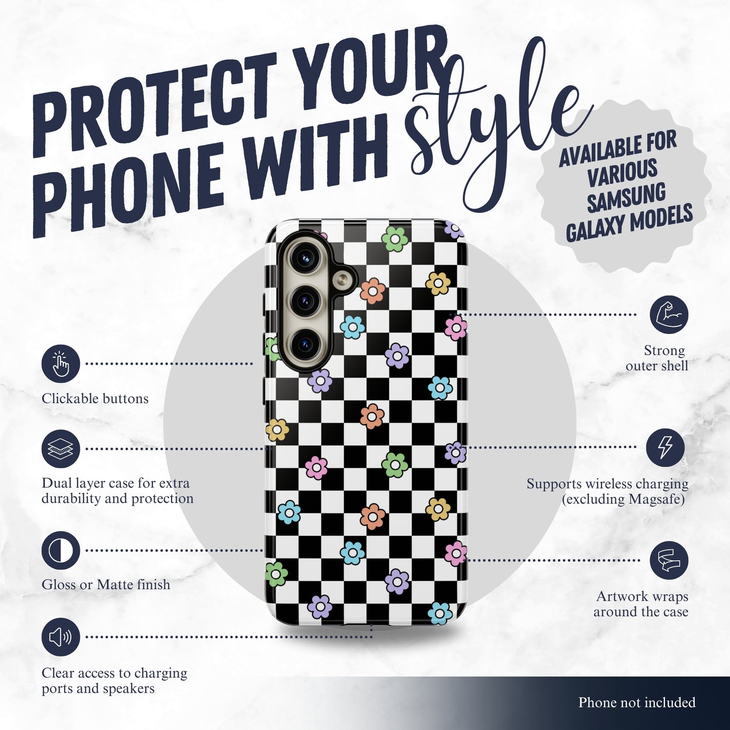 Check Mate - Samsung Galaxy Case Phone Case-aesthetic phone case-shockproof phone case-cute phone case-designer phone case-elegant phone case-luxury phone case-phone accessories-fashion accessory