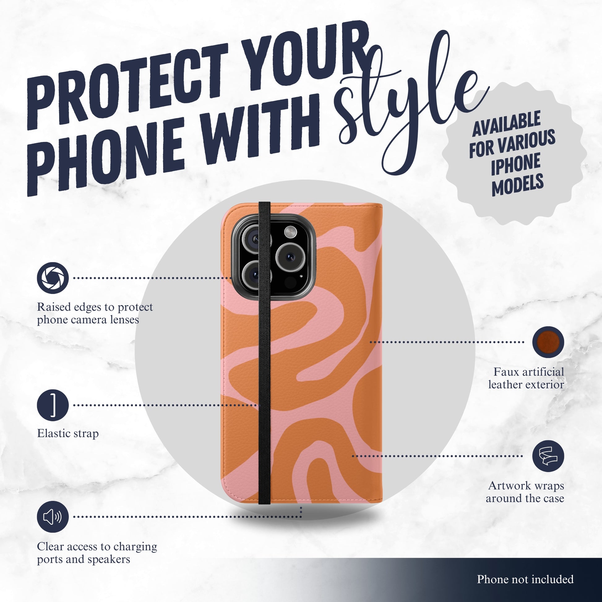 Downtown Groove - iPhone Flip Case Wallet, Leather Folio Case Phone Case-aesthetic phone case-shockproof phone case-cute phone case-designer phone case-elegant phone case-luxury phone case-phone accessories-fashion accessory