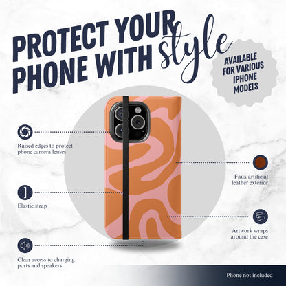 Downtown Groove - iPhone Flip Case Wallet, Leather Folio Case Phone Case-aesthetic phone case-shockproof phone case-cute phone case-designer phone case-elegant phone case-luxury phone case-phone accessories-fashion accessory