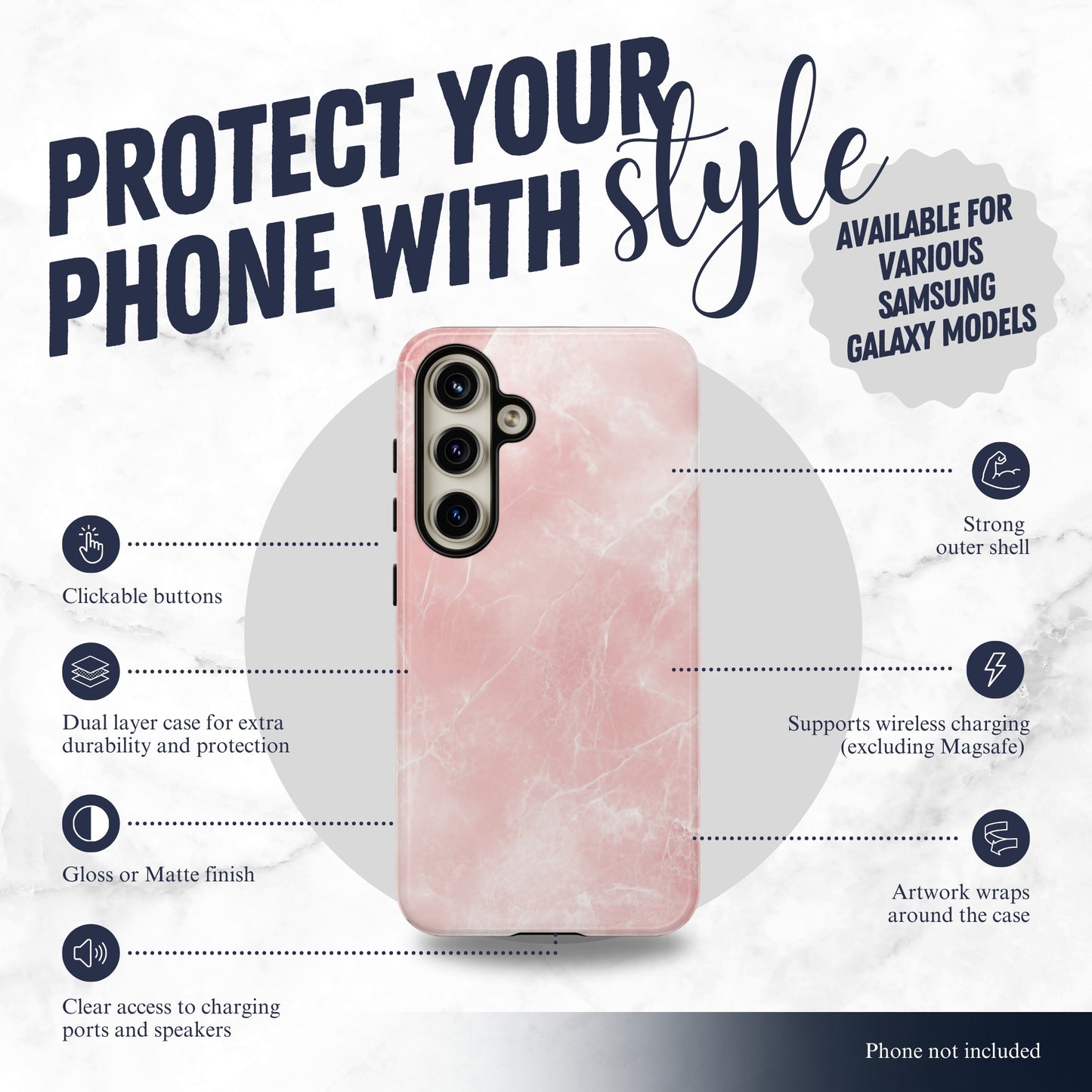 Rosy Gossip - Samsung Galaxy Case Phone Case-aesthetic phone case-shockproof phone case-cute phone case-designer phone case-elegant phone case-luxury phone case-phone accessories-fashion accessory