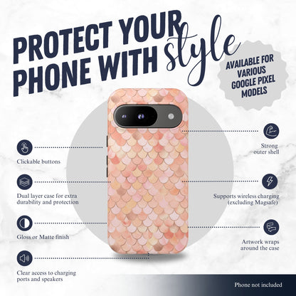 Mermaid Scales - Google Pixel Case Phone Case-aesthetic phone case-shockproof phone case-cute phone case-designer phone case-elegant phone case-luxury phone case-phone accessories-fashion accessory