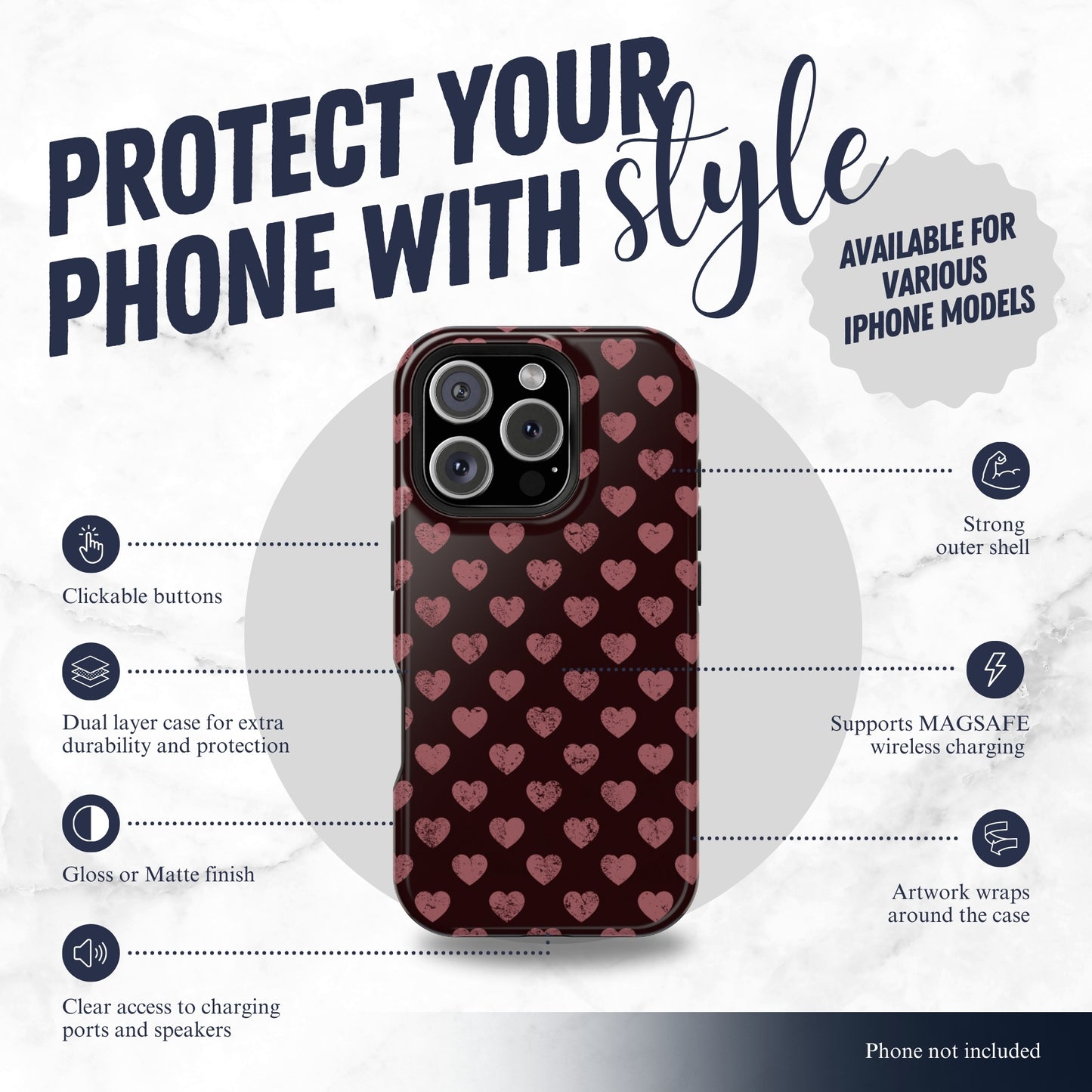 Velvet Vow - Magsafe iPhone Case Phone Case-aesthetic phone case-shockproof phone case-cute phone case-designer phone case-elegant phone case-luxury phone case-phone accessories-fashion accessory