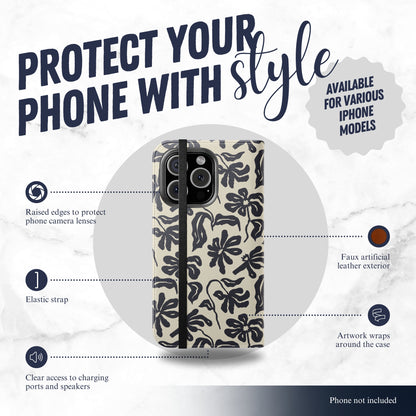 Ink - iPhone Flip Case Wallet, Leather Folio Case Phone Case-aesthetic phone case-shockproof phone case-cute phone case-designer phone case-elegant phone case-luxury phone case-phone accessories-fashion accessory