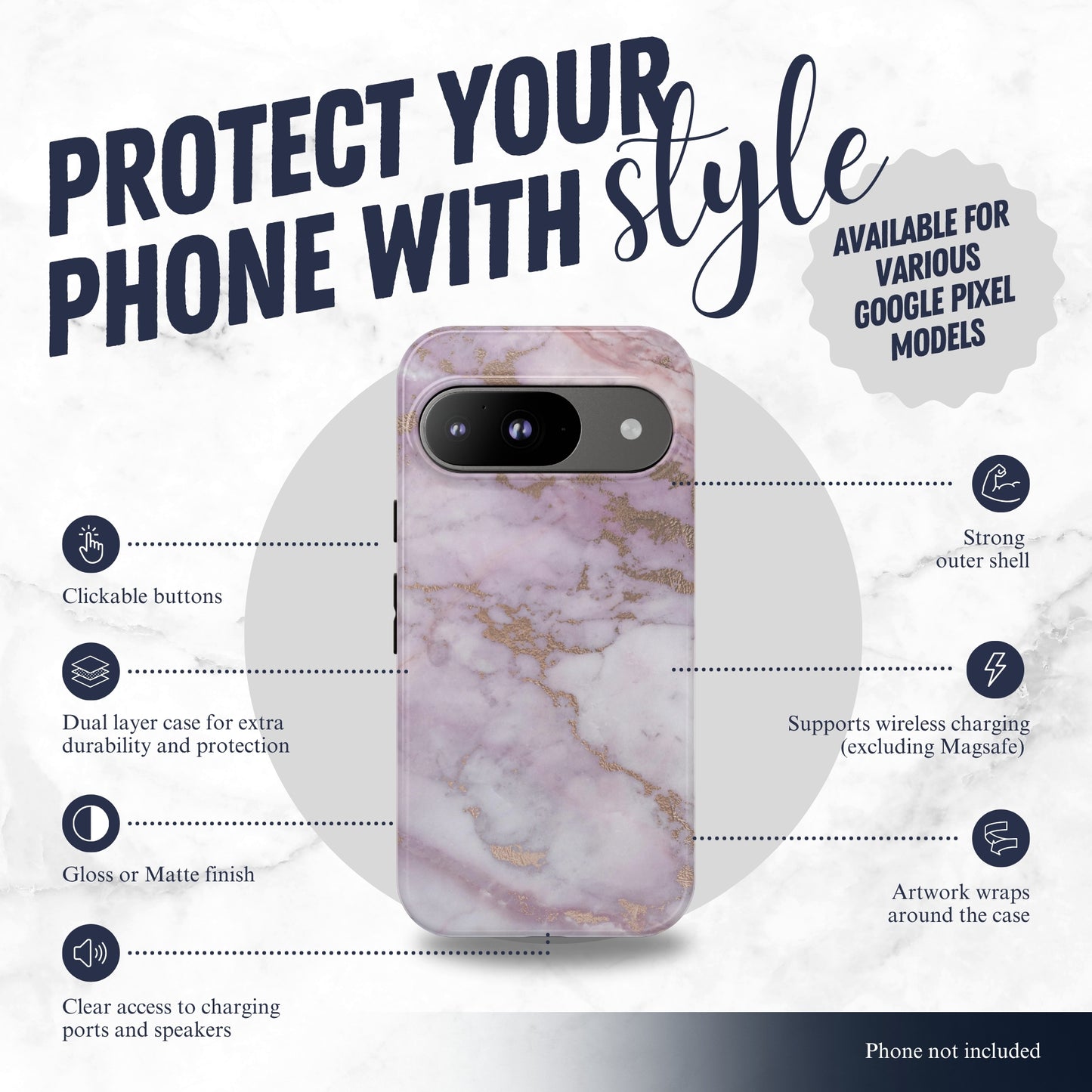 Luna Quartz - Google Pixel Case Phone Case-aesthetic phone case-shockproof phone case-cute phone case-designer phone case-elegant phone case-luxury phone case-phone accessories-fashion accessory