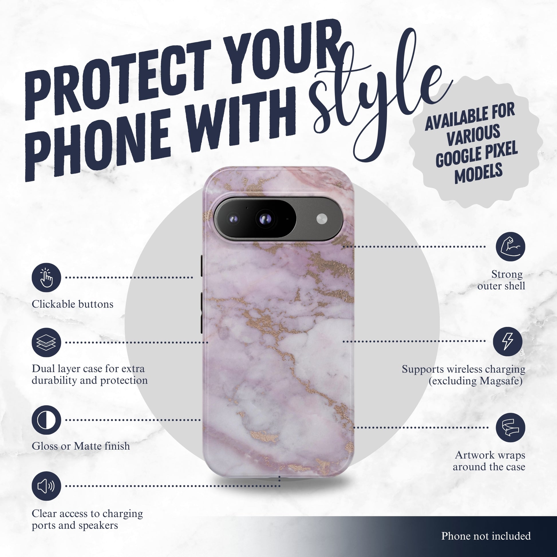 Luna Quartz - Google Pixel Case Phone Case-aesthetic phone case-shockproof phone case-cute phone case-designer phone case-elegant phone case-luxury phone case-phone accessories-fashion accessory