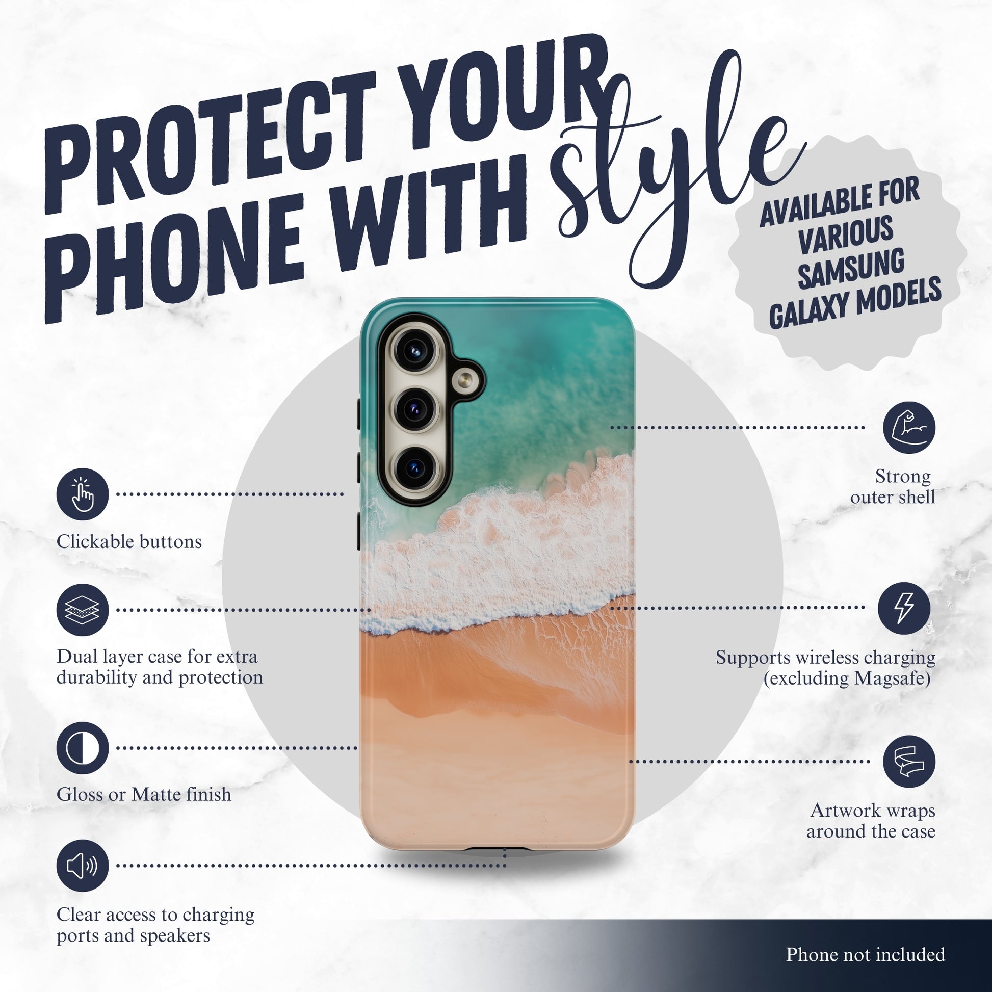 Tide - Samsung Galaxy Case Phone Case-aesthetic phone case-shockproof phone case-cute phone case-designer phone case-elegant phone case-luxury phone case-phone accessories-fashion accessory