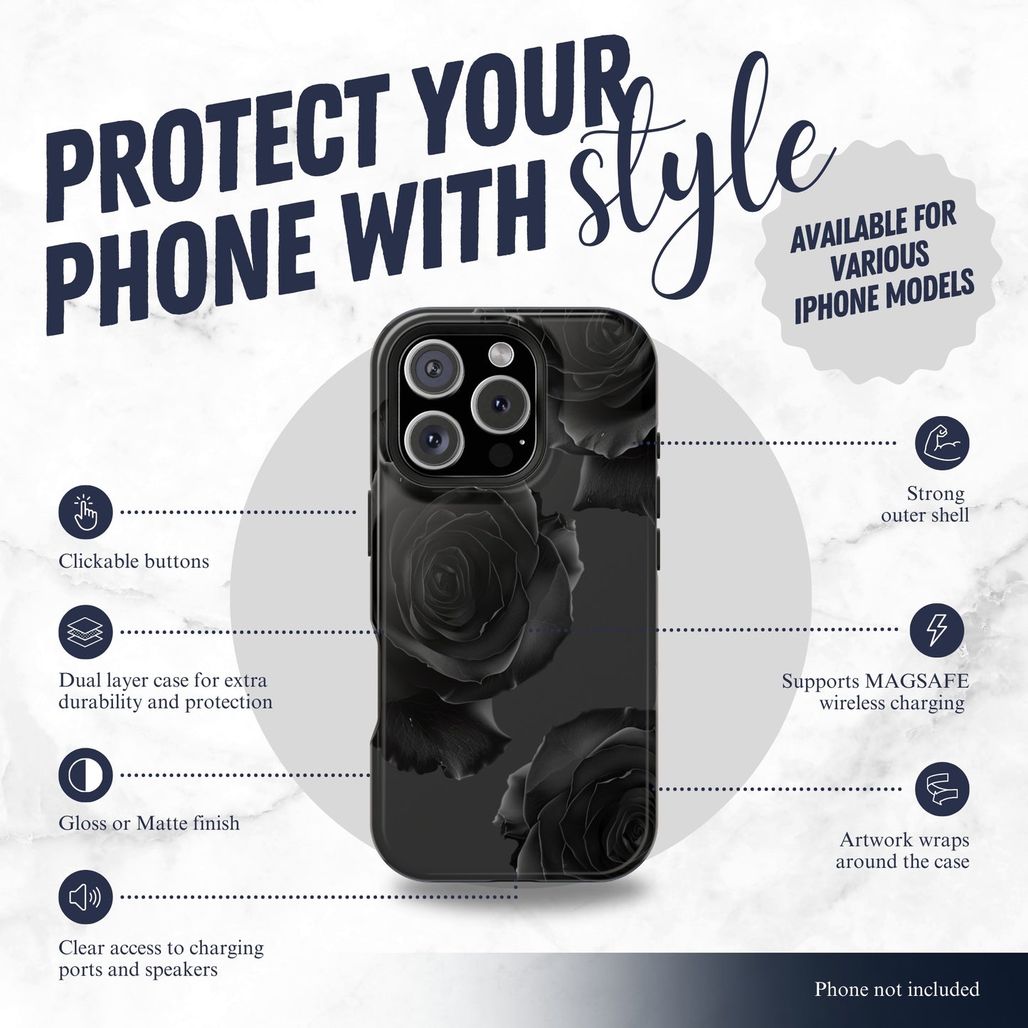 Dark Mystery - Magsafe iPhone Case Phone Case-aesthetic phone case-shockproof phone case-cute phone case-designer phone case-elegant phone case-luxury phone case-phone accessories-fashion accessory