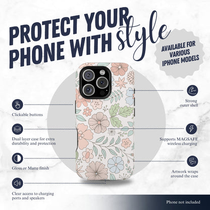 Garden Meadow - Magsafe iPhone Case Phone Case-aesthetic phone case-shockproof phone case-cute phone case-designer phone case-elegant phone case-luxury phone case-phone accessories-fashion accessory