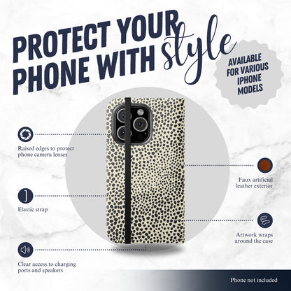 Vanilla Mocha - iPhone Flip Case Wallet, Leather Folio Case Phone Case-aesthetic phone case-shockproof phone case-cute phone case-designer phone case-elegant phone case-luxury phone case-phone accessories-fashion accessory