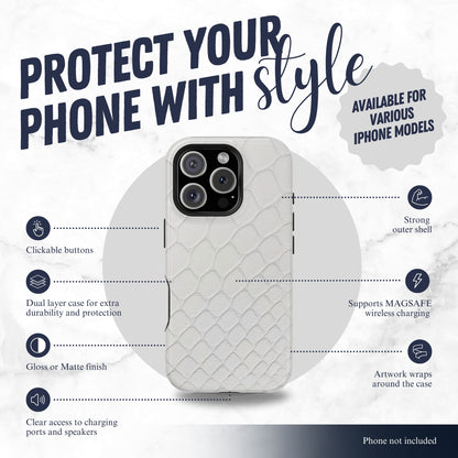 White Serpent - Magsafe iPhone Case Phone Case-aesthetic phone case-shockproof phone case-cute phone case-designer phone case-elegant phone case-luxury phone case-phone accessories-fashion accessory