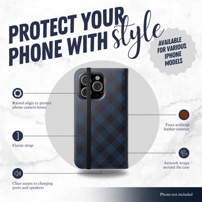 Denim Jeans - iPhone Flip Case Wallet, Leather Folio Case Phone Case-aesthetic phone case-shockproof phone case-cute phone case-designer phone case-elegant phone case-luxury phone case-phone accessories-fashion accessory