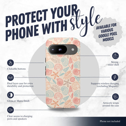 Saltwater Shells - Google Pixel Case Phone Case-aesthetic phone case-shockproof phone case-cute phone case-designer phone case-elegant phone case-luxury phone case-phone accessories-fashion accessory