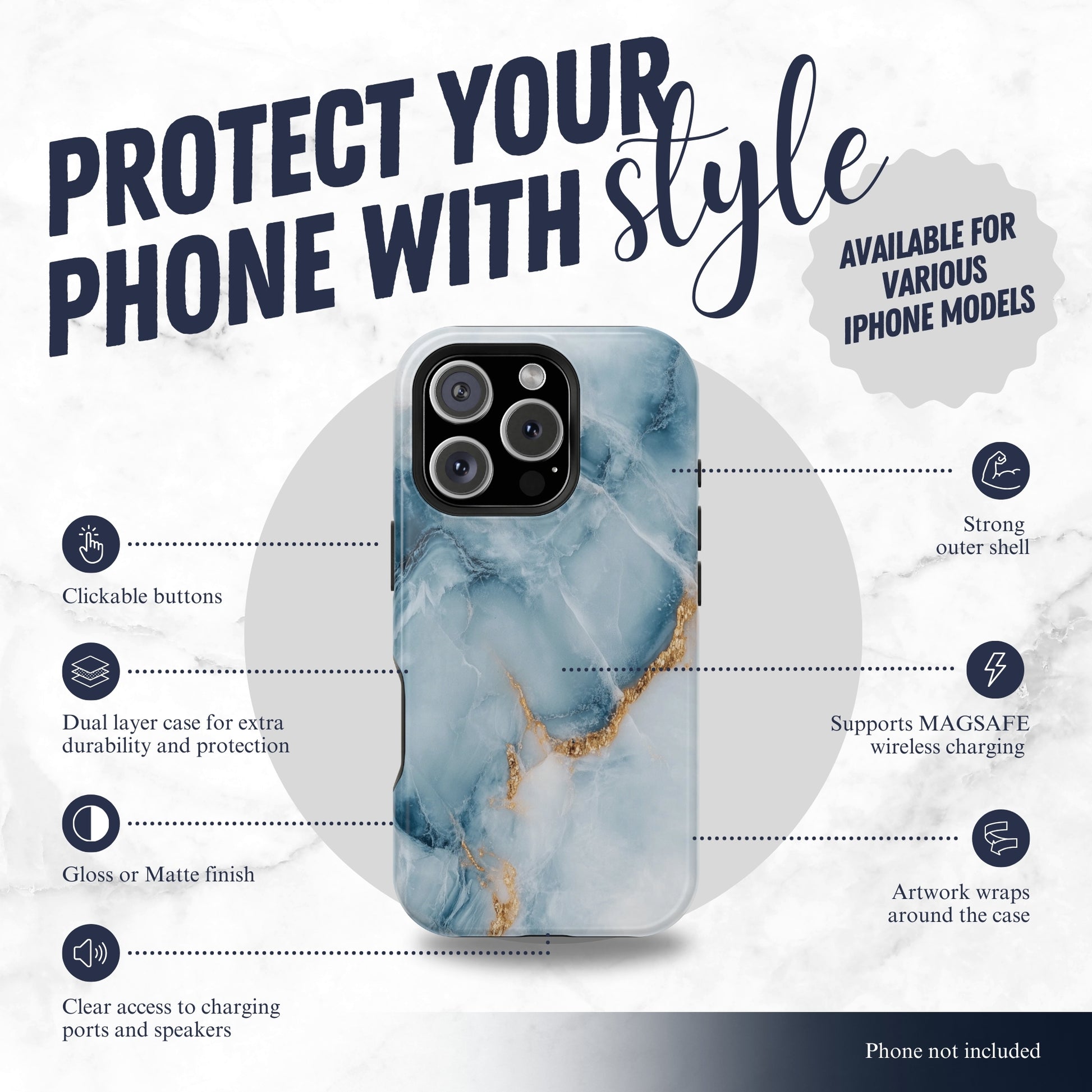 Glacier - Magsafe iPhone Case Phone Case-aesthetic phone case-shockproof phone case-cute phone case-designer phone case-elegant phone case-luxury phone case-phone accessories-fashion accessory