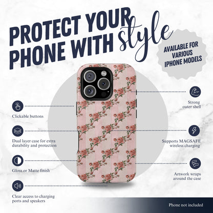 Rose Parlor - Magsafe iPhone Case Phone Case-aesthetic phone case-shockproof phone case-cute phone case-designer phone case-elegant phone case-luxury phone case-phone accessories-fashion accessory