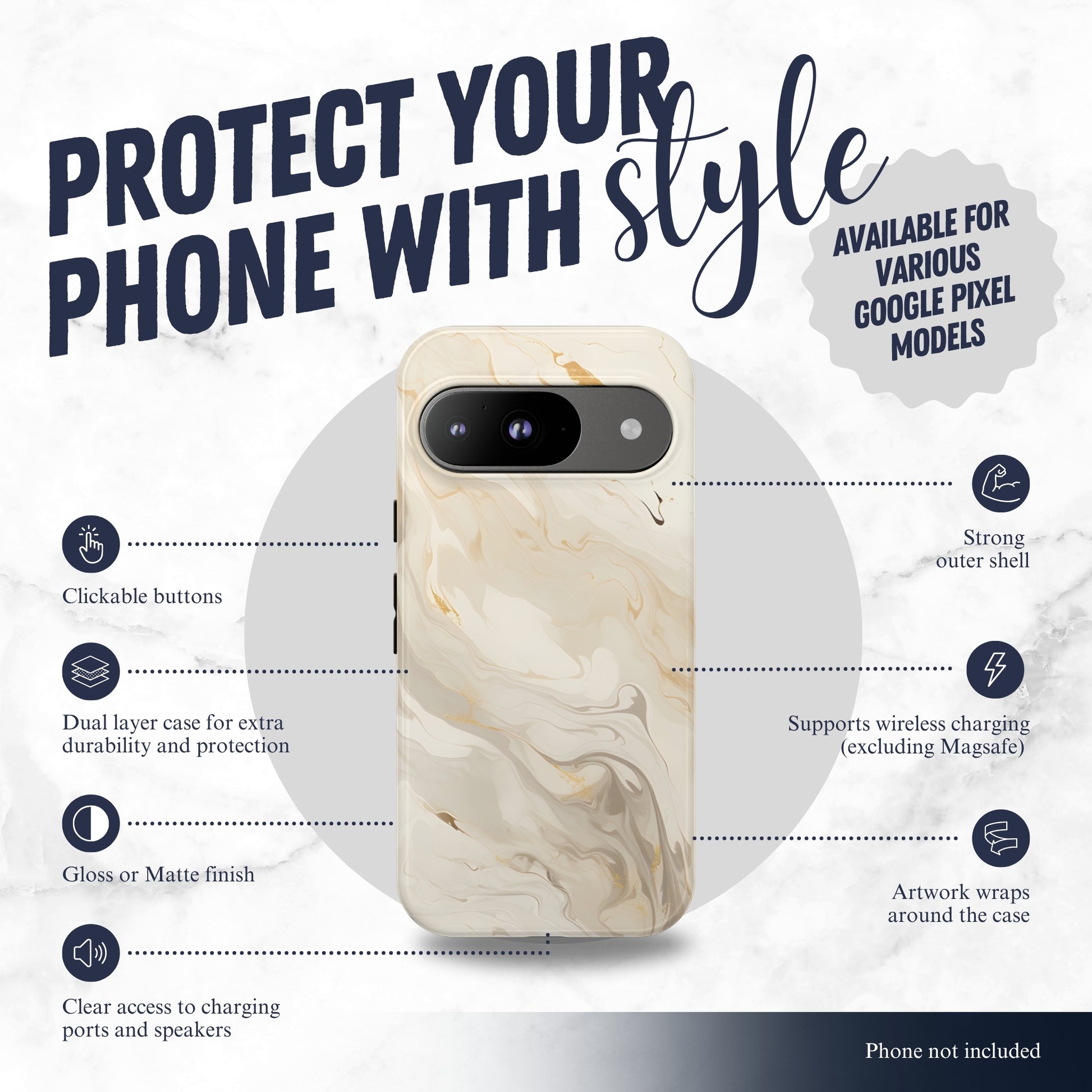 Double Cream - Google Pixel Case Phone Case-aesthetic phone case-shockproof phone case-cute phone case-designer phone case-elegant phone case-luxury phone case-phone accessories-fashion accessory