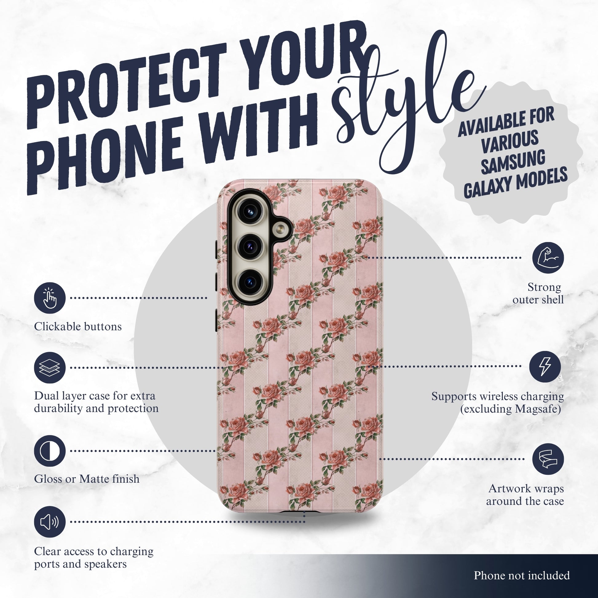 Rose Parlor - Samsung Galaxy Case Phone Case-aesthetic phone case-shockproof phone case-cute phone case-designer phone case-elegant phone case-luxury phone case-phone accessories-fashion accessory