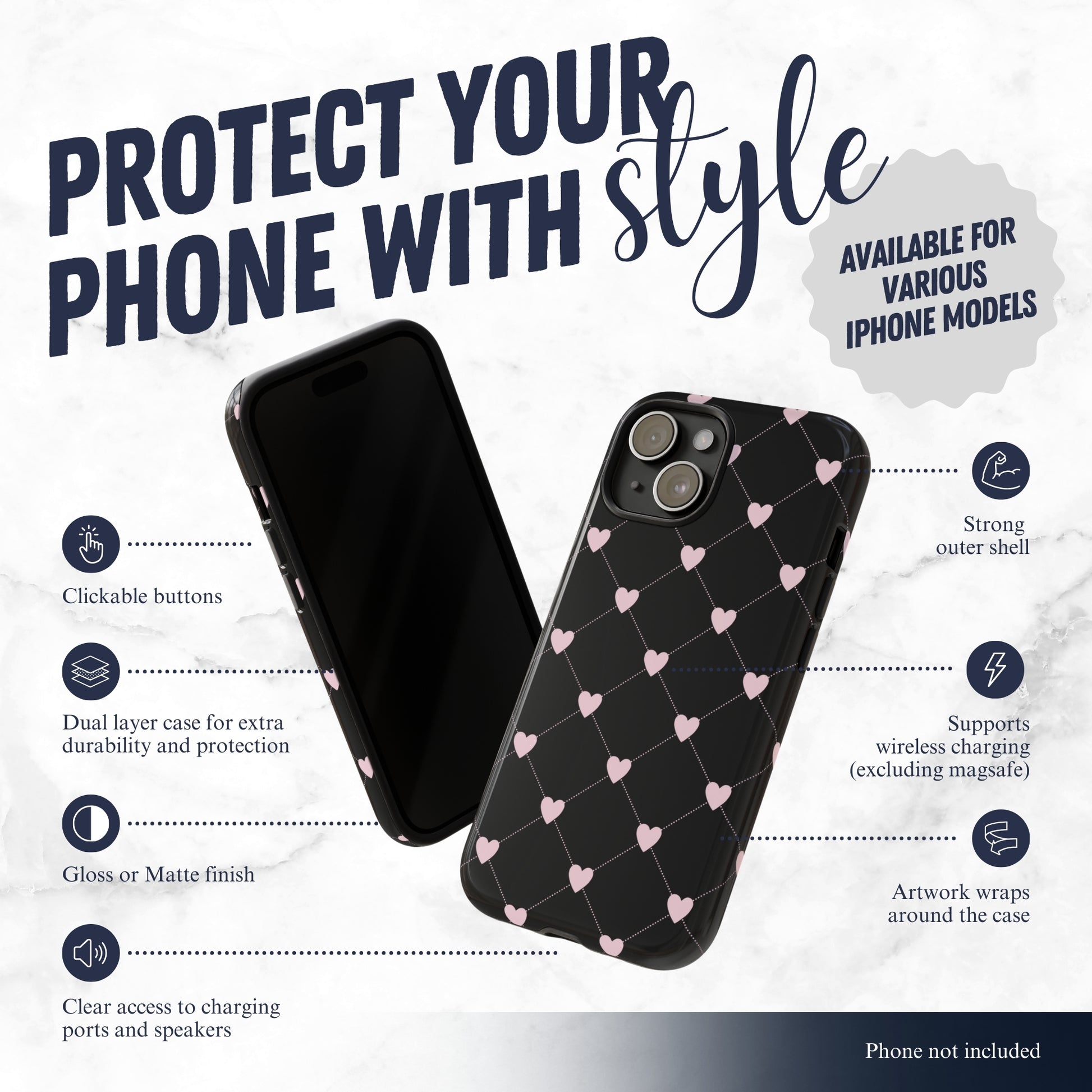 Dark Romance - iPhone Case Phone Case-aesthetic phone case-shockproof phone case-cute phone case-designer phone case-elegant phone case-luxury phone case-phone accessories-fashion accessory