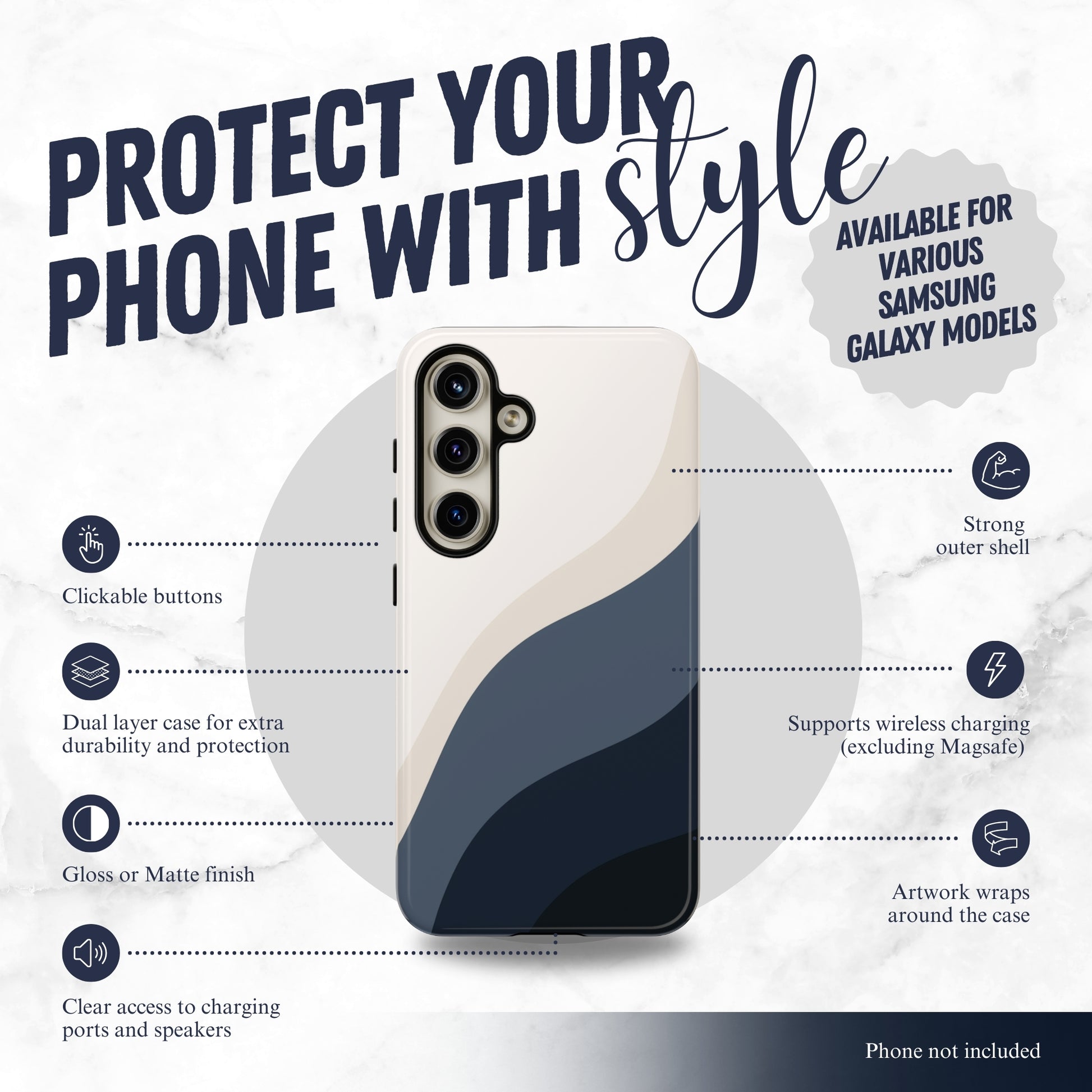 Distant Echo - Samsung Galaxy Case Phone Case-aesthetic phone case-shockproof phone case-cute phone case-designer phone case-elegant phone case-luxury phone case-phone accessories-fashion accessory