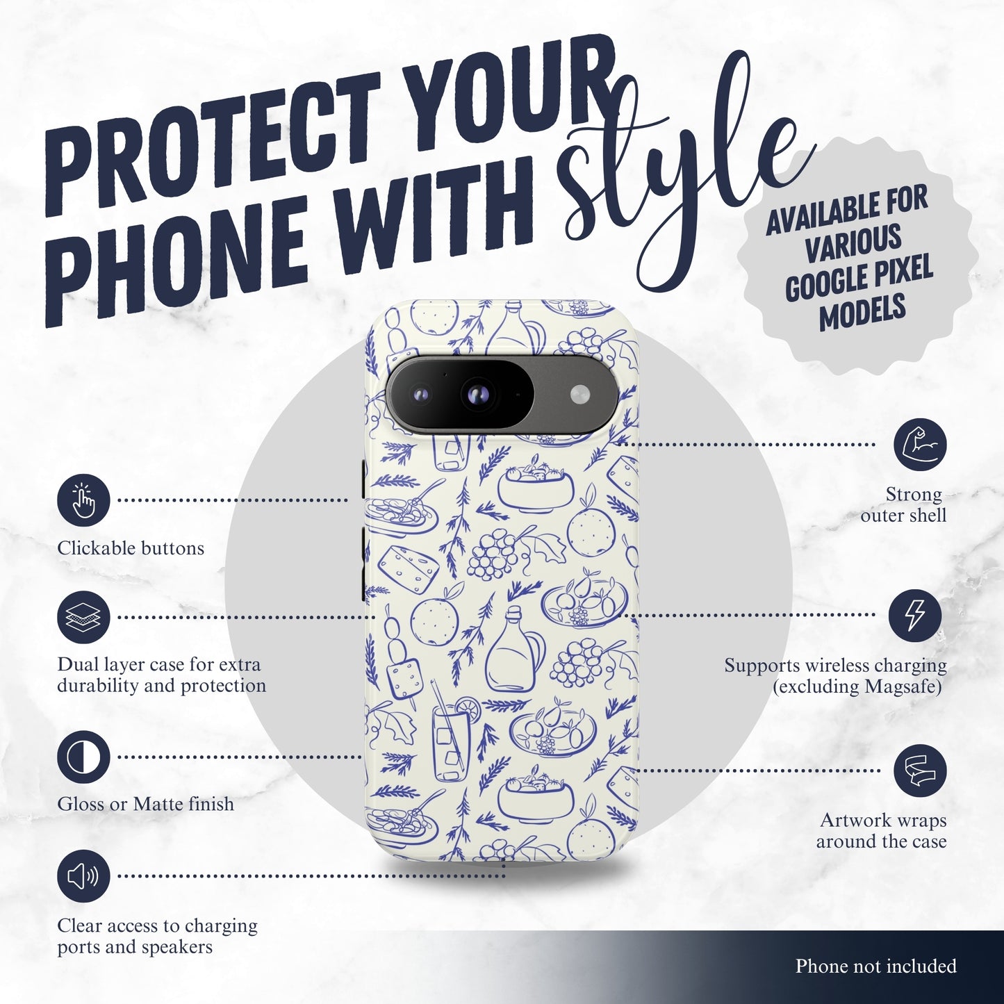 Foodie - Google Pixel Case Phone Case-aesthetic phone case-shockproof phone case-cute phone case-designer phone case-elegant phone case-luxury phone case-phone accessories-fashion accessory