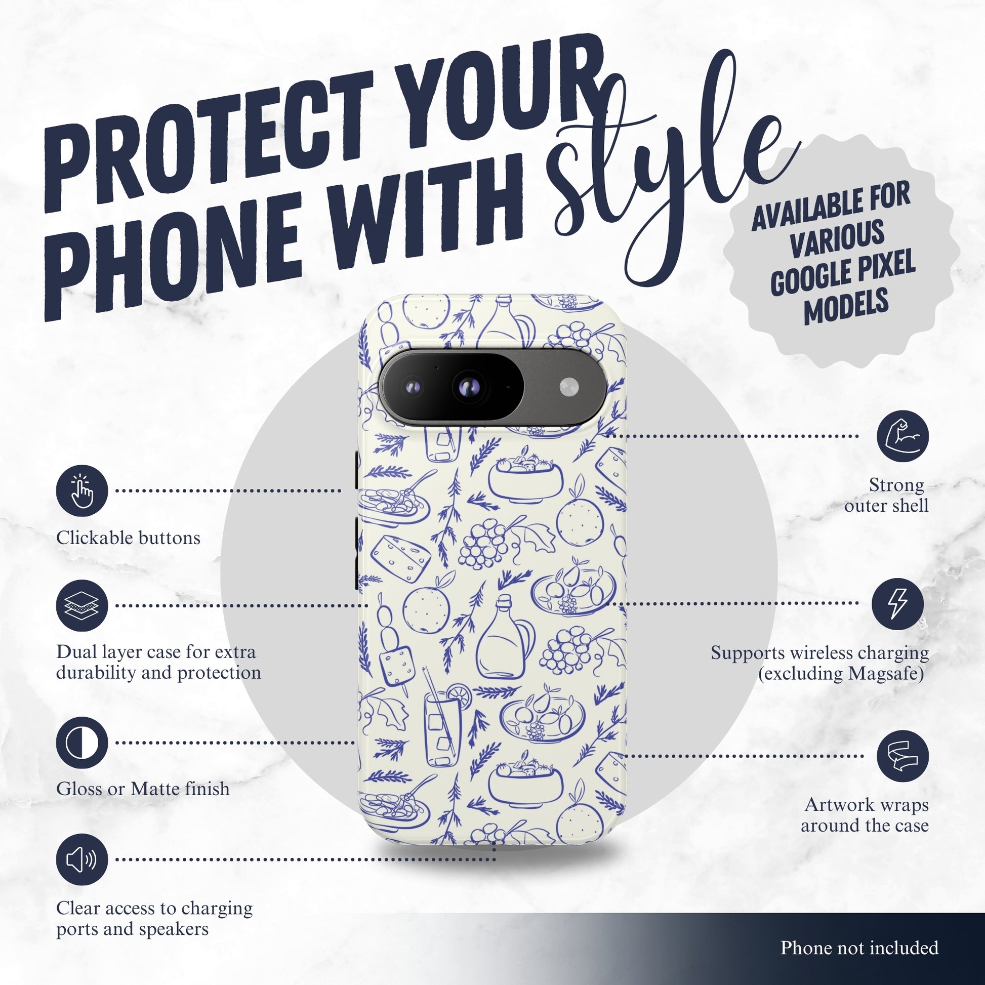 Foodie - Google Pixel Case Phone Case-aesthetic phone case-shockproof phone case-cute phone case-designer phone case-elegant phone case-luxury phone case-phone accessories-fashion accessory
