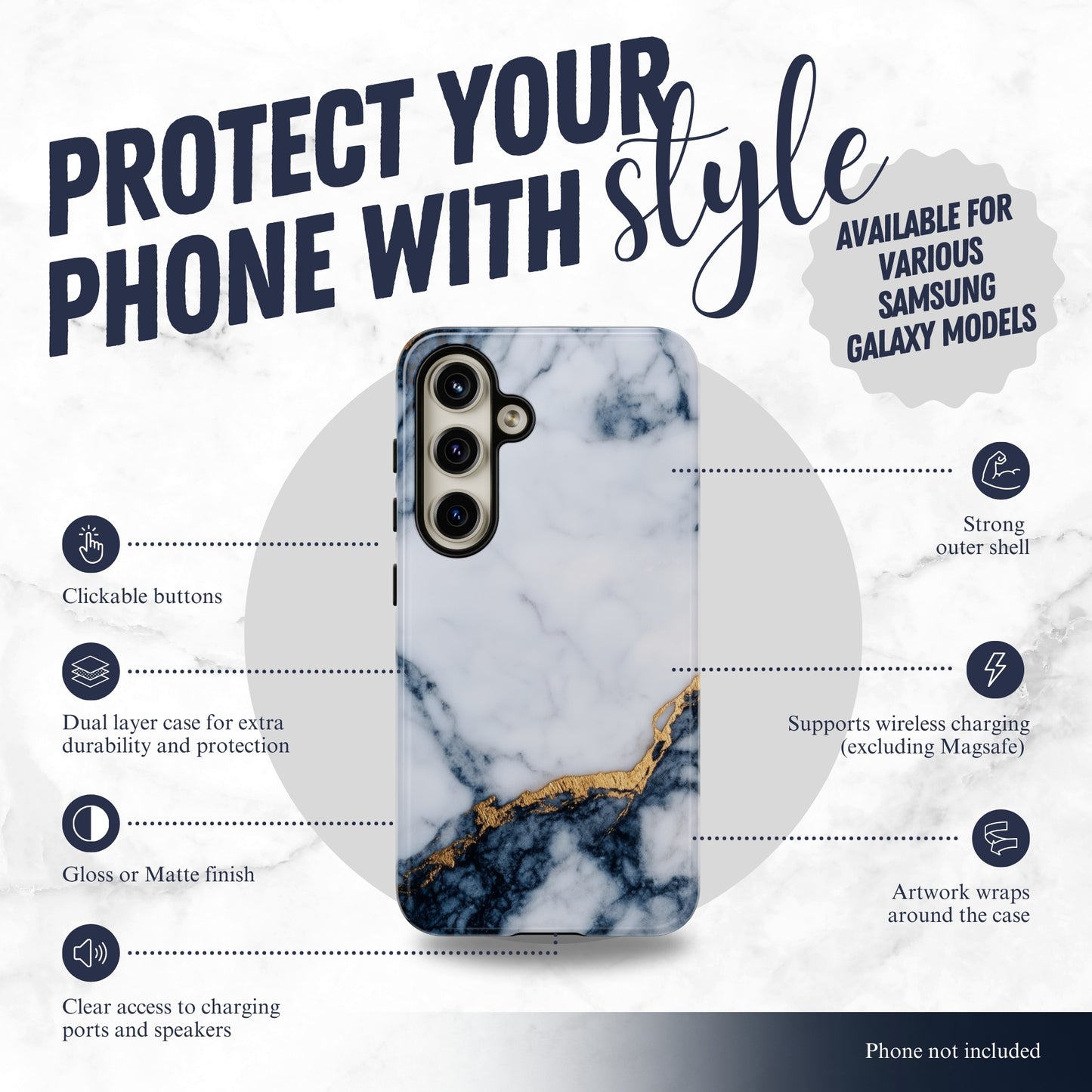 Azure Alloy - Samsung Galaxy Case Phone Case-aesthetic phone case-shockproof phone case-cute phone case-designer phone case-elegant phone case-luxury phone case-phone accessories-fashion accessory
