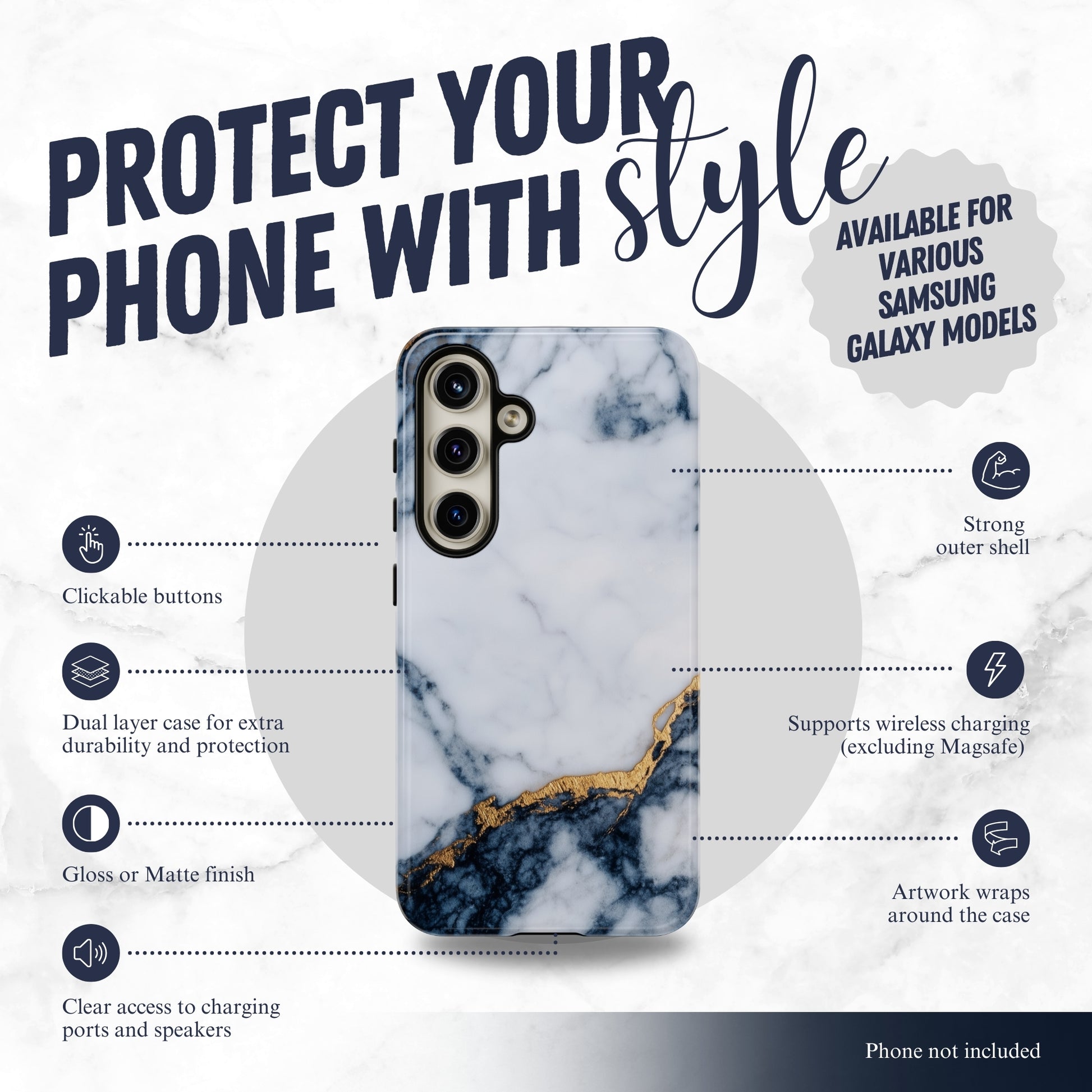 Azure Alloy - Samsung Galaxy Case Phone Case-aesthetic phone case-shockproof phone case-cute phone case-designer phone case-elegant phone case-luxury phone case-phone accessories-fashion accessory
