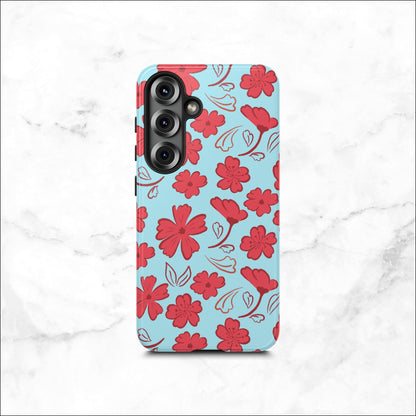Floral Frenzy - Samsung Galaxy Case Phone Case-aesthetic phone case-shockproof phone case-cute phone case-designer phone case-elegant phone case-luxury phone case-phone accessories-fashion accessory