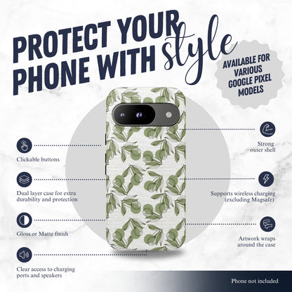 Olive Branch - Google Pixel Case Phone Case-aesthetic phone case-shockproof phone case-cute phone case-designer phone case-elegant phone case-luxury phone case-phone accessories-fashion accessory