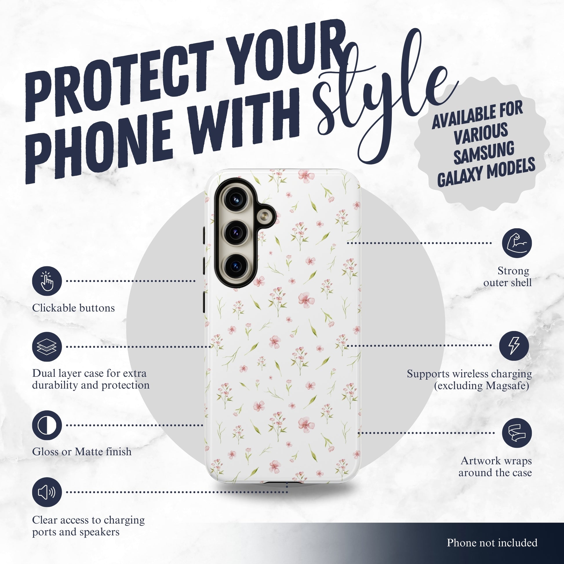 Gentle Wish - Samsung Galaxy Case Phone Case-aesthetic phone case-shockproof phone case-cute phone case-designer phone case-elegant phone case-luxury phone case-phone accessories-fashion accessory