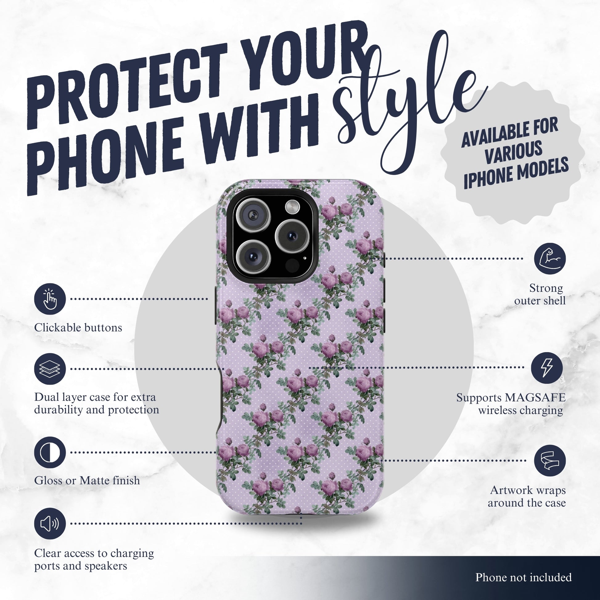 Just Because - Magsafe iPhone Case Phone Case-aesthetic phone case-shockproof phone case-cute phone case-designer phone case-elegant phone case-luxury phone case-phone accessories-fashion accessory