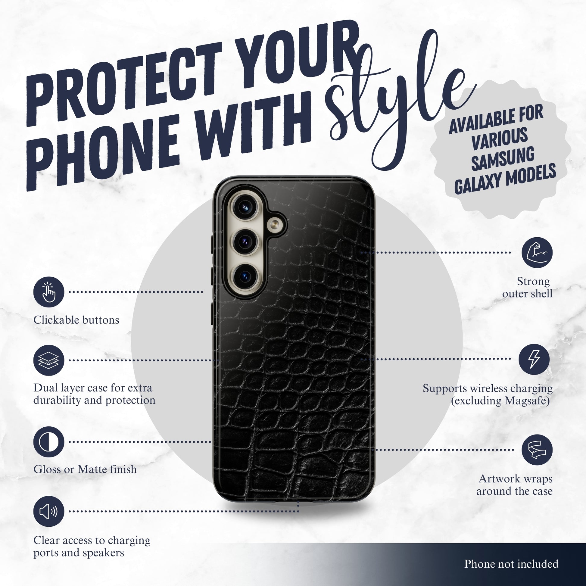 Black Viper - Samsung Galaxy Case Phone Case-aesthetic phone case-shockproof phone case-cute phone case-designer phone case-elegant phone case-luxury phone case-phone accessories-fashion accessory
