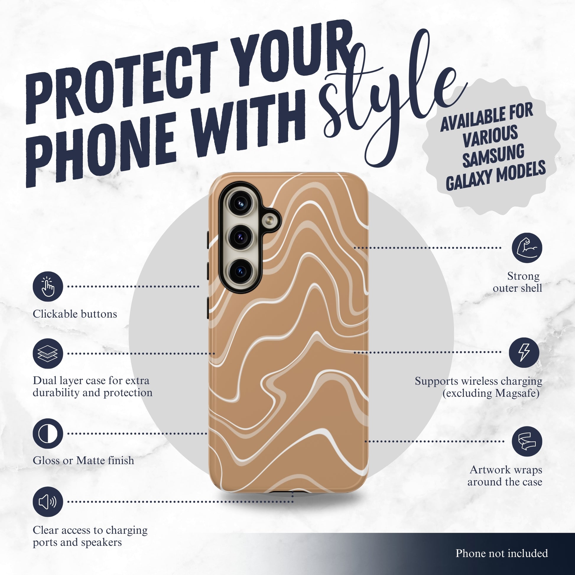 Toffee Twirl - Samsung Galaxy Case Phone Case-aesthetic phone case-shockproof phone case-cute phone case-designer phone case-elegant phone case-luxury phone case-phone accessories-fashion accessory