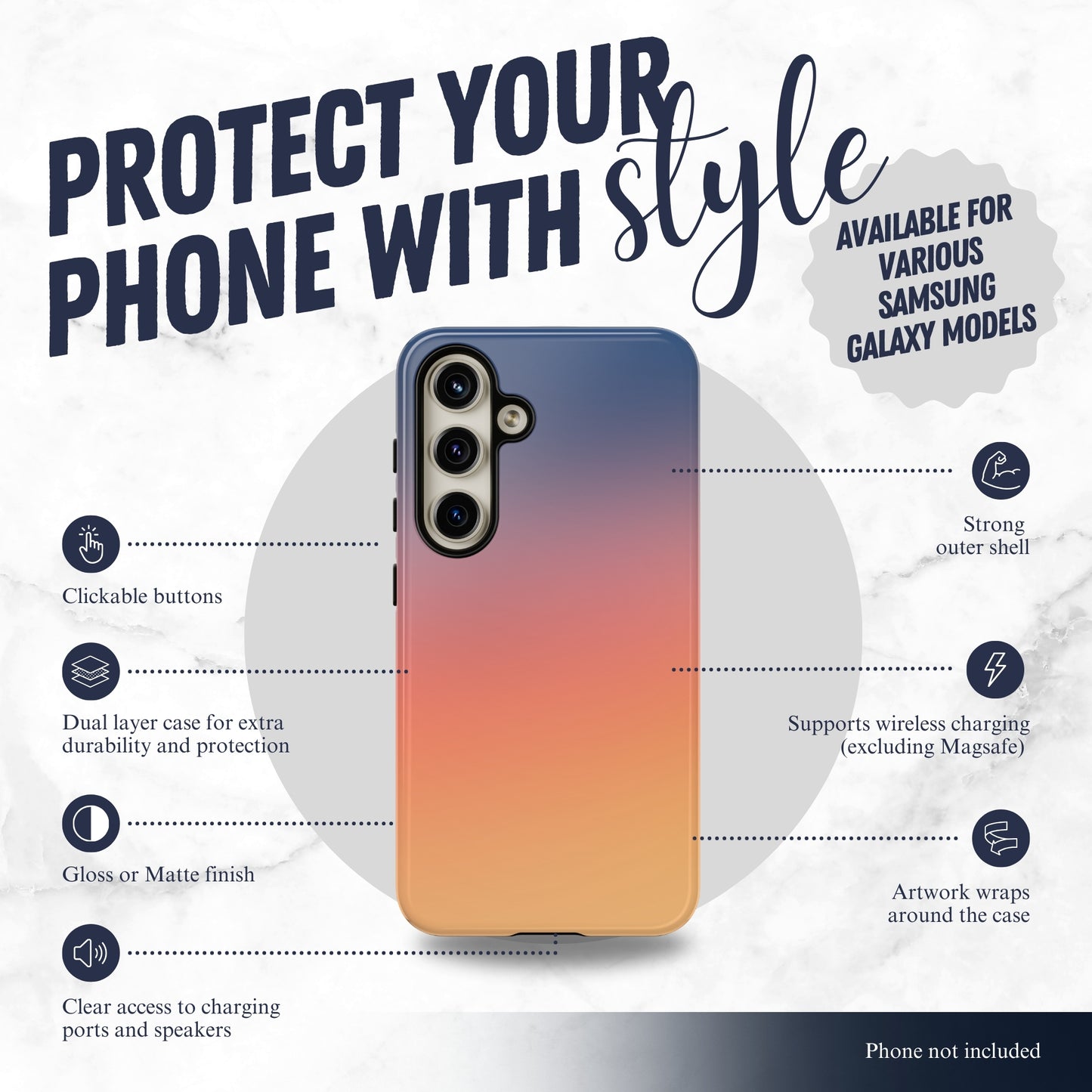 Sunset Aura - Samsung Galaxy Case Phone Case-aesthetic phone case-shockproof phone case-cute phone case-designer phone case-elegant phone case-luxury phone case-phone accessories-fashion accessory