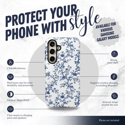 Frosted Toile - Samsung Galaxy Case Phone Case-aesthetic phone case-shockproof phone case-cute phone case-designer phone case-elegant phone case-luxury phone case-phone accessories-fashion accessory
