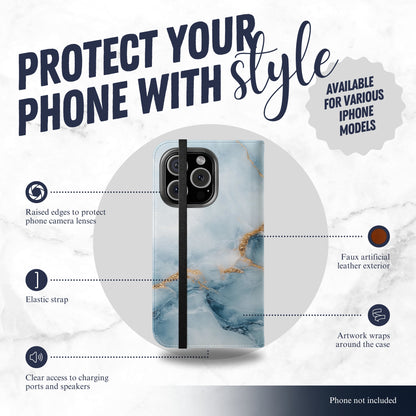 Glacier - iPhone Flip Case Wallet, Leather Folio Case Phone Case-aesthetic phone case-shockproof phone case-cute phone case-designer phone case-elegant phone case-luxury phone case-phone accessories-fashion accessory