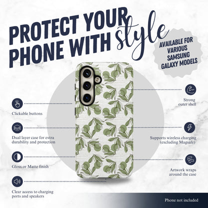 Olive Branch - Samsung Galaxy Case Phone Case-aesthetic phone case-shockproof phone case-cute phone case-designer phone case-elegant phone case-luxury phone case-phone accessories-fashion accessory