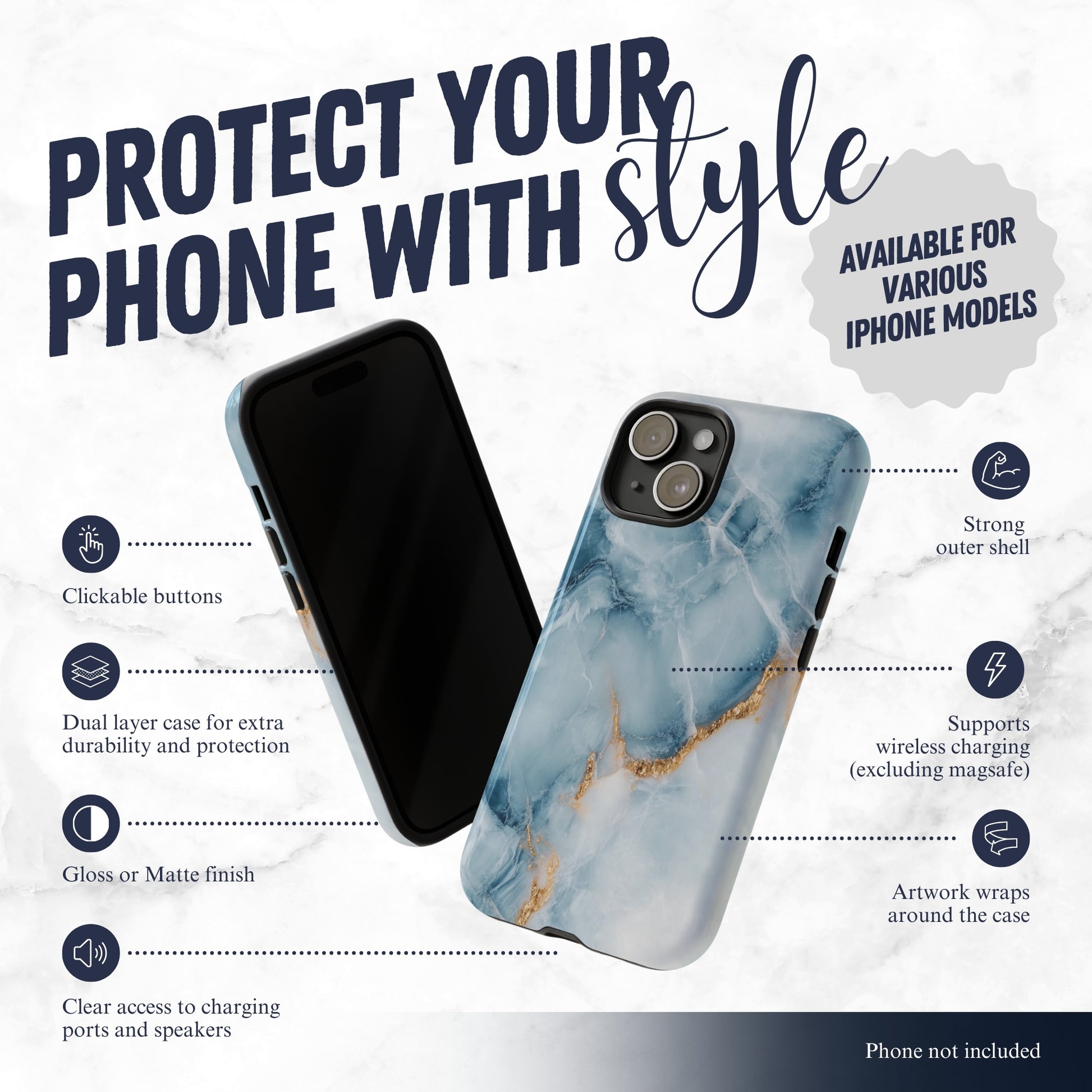Glacier - iPhone Case Phone Case-aesthetic phone case-shockproof phone case-cute phone case-designer phone case-elegant phone case-luxury phone case-phone accessories-fashion accessory