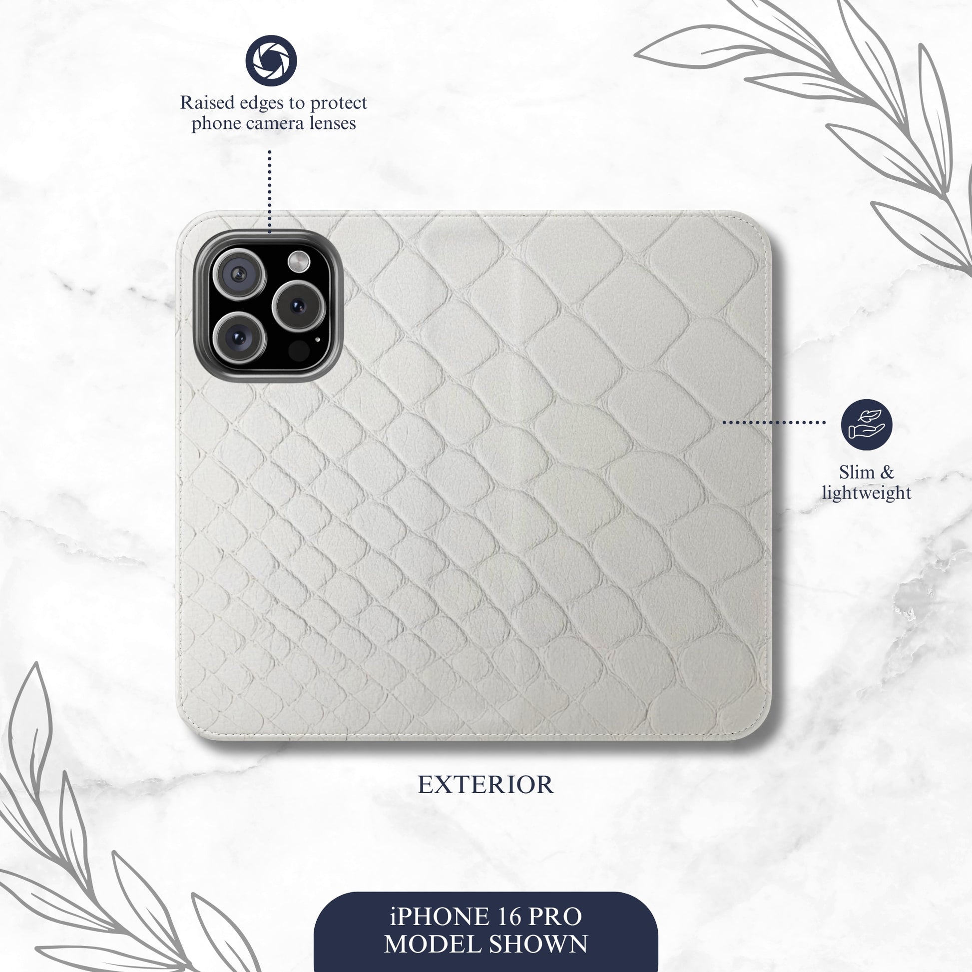 White Serpent - iPhone Flip Case Wallet, Leather Folio Case Phone Case-aesthetic phone case-shockproof phone case-cute phone case-designer phone case-elegant phone case-luxury phone case-phone accessories-fashion accessory