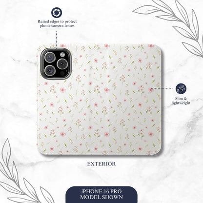Gentle Wish - iPhone Flip Case Wallet, Leather Folio Case Phone Case-aesthetic phone case-shockproof phone case-cute phone case-designer phone case-elegant phone case-luxury phone case-phone accessories-fashion accessory