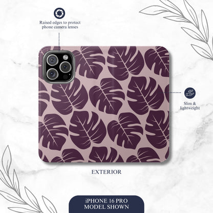 Lilac Wild - iPhone Flip Case Wallet, Leather Folio Case Phone Case-aesthetic phone case-shockproof phone case-cute phone case-designer phone case-elegant phone case-luxury phone case-phone accessories-fashion accessory