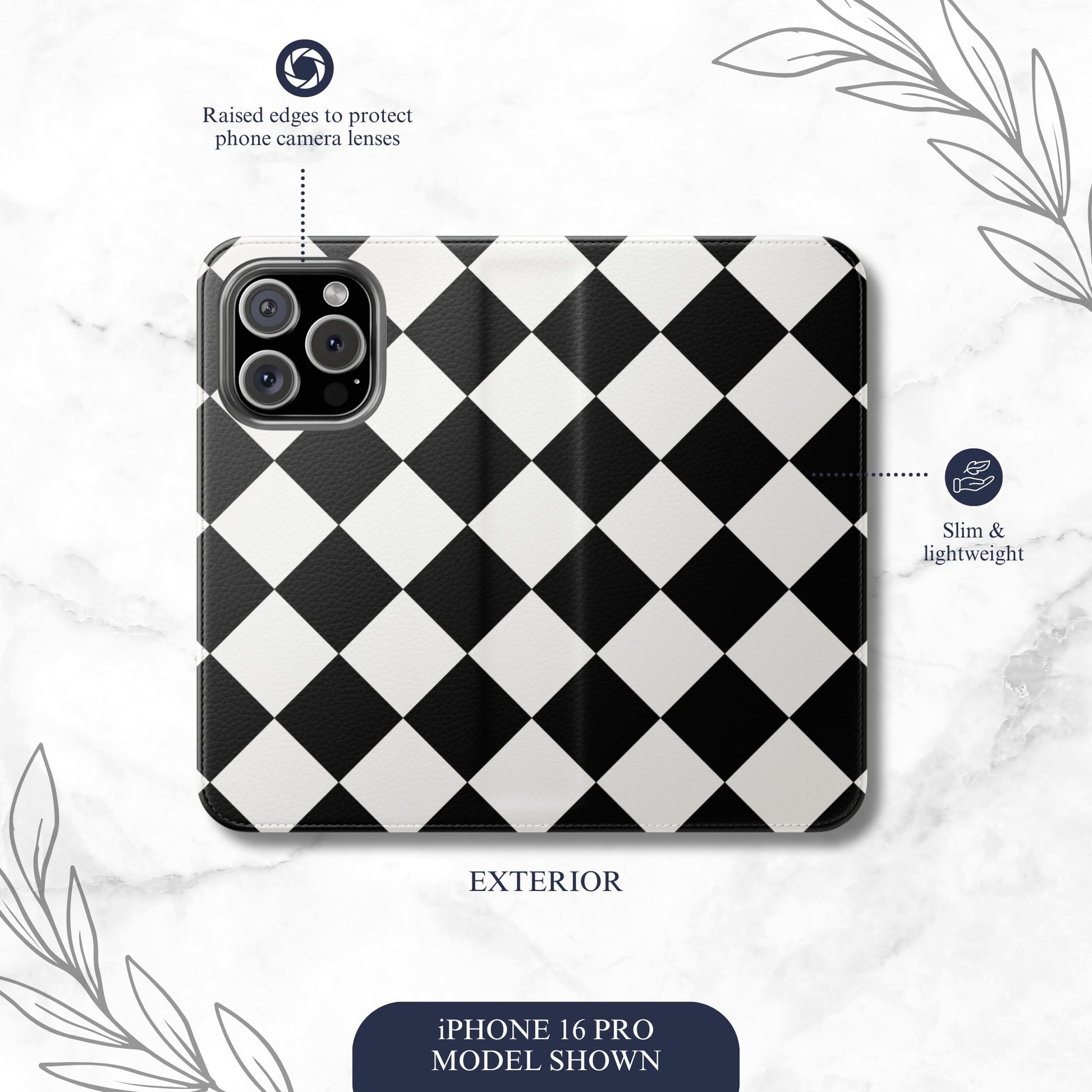 High Society - iPhone Flip Case Wallet, Leather Folio Case Phone Case-aesthetic phone case-shockproof phone case-cute phone case-designer phone case-elegant phone case-luxury phone case-phone accessories-fashion accessory