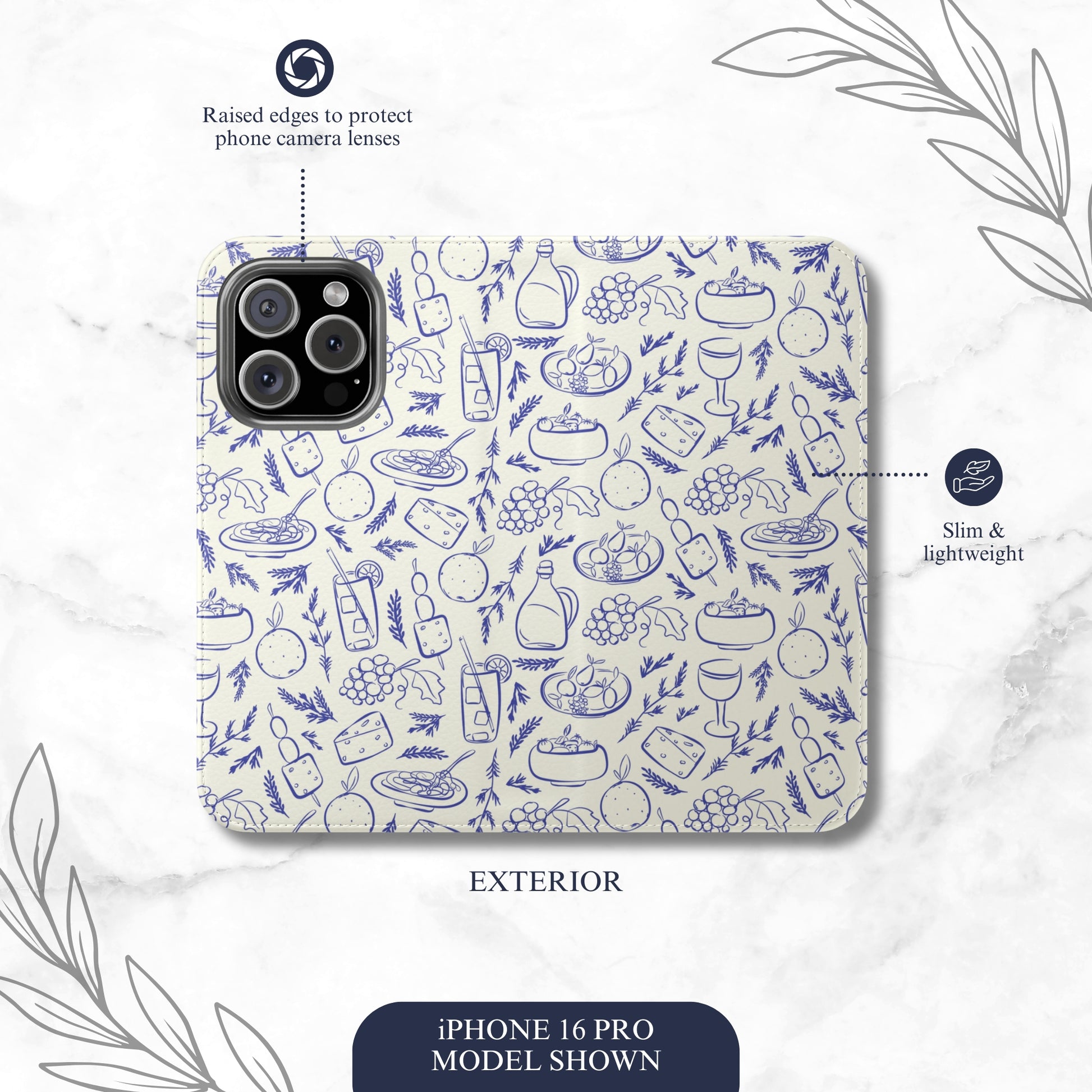 Foodie - iPhone Flip Case Wallet, Leather Folio Case Phone Case-aesthetic phone case-shockproof phone case-cute phone case-designer phone case-elegant phone case-luxury phone case-phone accessories-fashion accessory