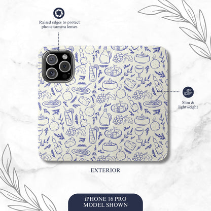Foodie - iPhone Flip Case Wallet, Leather Folio Case Phone Case-aesthetic phone case-shockproof phone case-cute phone case-designer phone case-elegant phone case-luxury phone case-phone accessories-fashion accessory