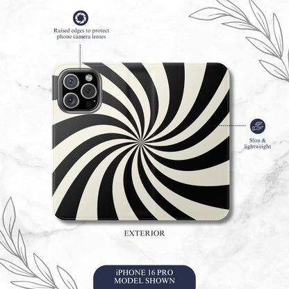 Eternal Loop - iPhone Flip Case Wallet, Leather Folio Case Phone Case-aesthetic phone case-shockproof phone case-cute phone case-designer phone case-elegant phone case-luxury phone case-phone accessories-fashion accessory
