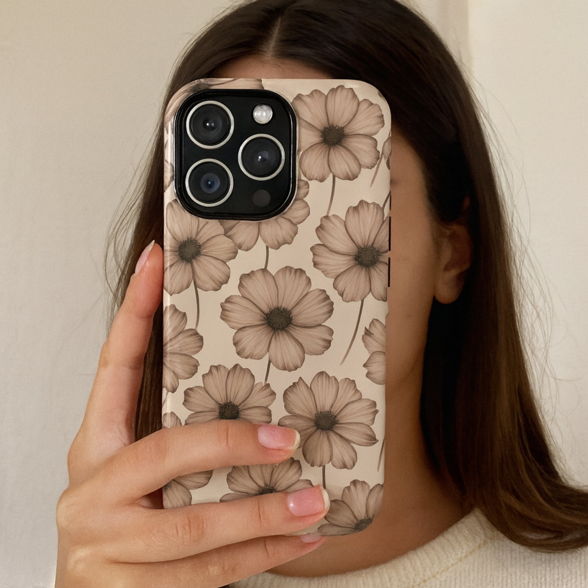 Sepia Bloom - iPhone Flip Case Wallet, Leather Folio Case Phone Case-aesthetic phone case-shockproof phone case-cute phone case-designer phone case-elegant phone case-luxury phone case-phone accessories-fashion accessory