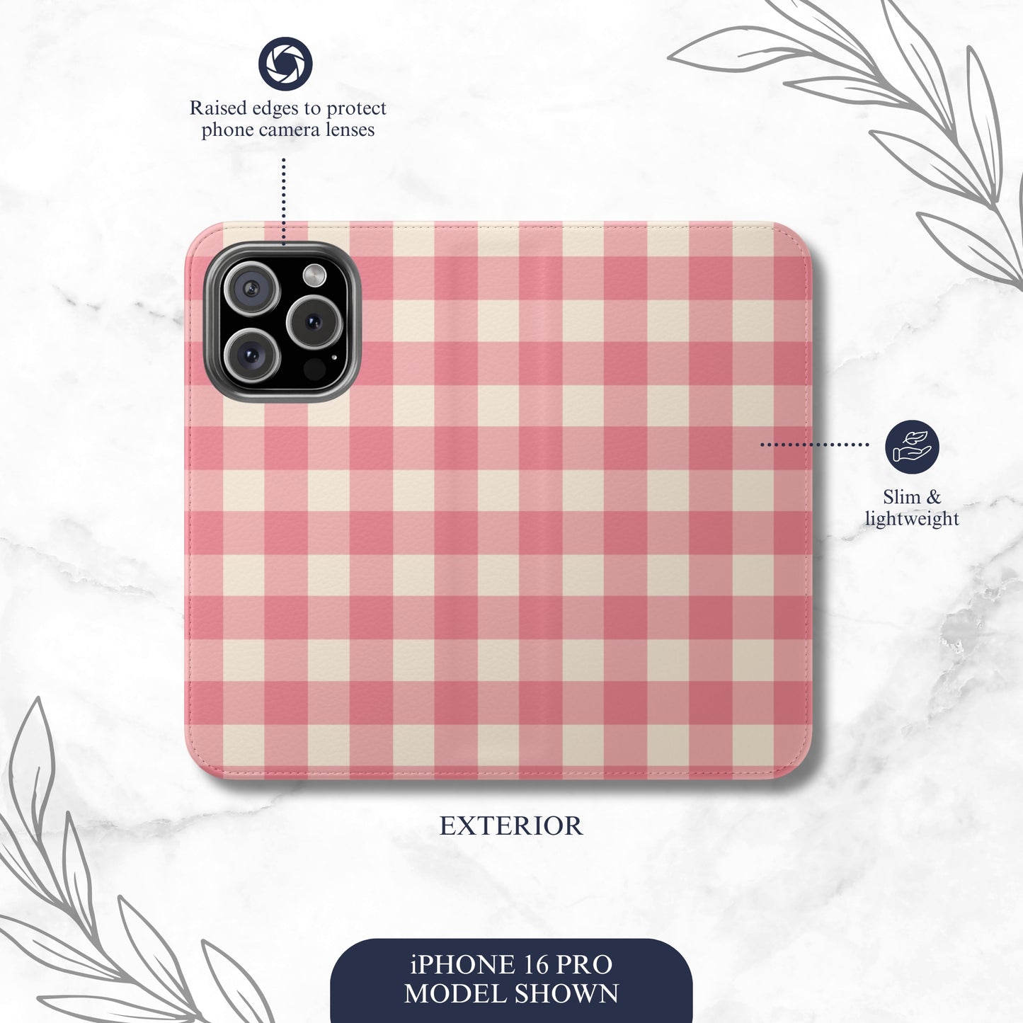 Pretty Pink - iPhone Flip Case Wallet, Leather Folio Case Phone Case-aesthetic phone case-shockproof phone case-cute phone case-designer phone case-elegant phone case-luxury phone case-phone accessories-fashion accessory